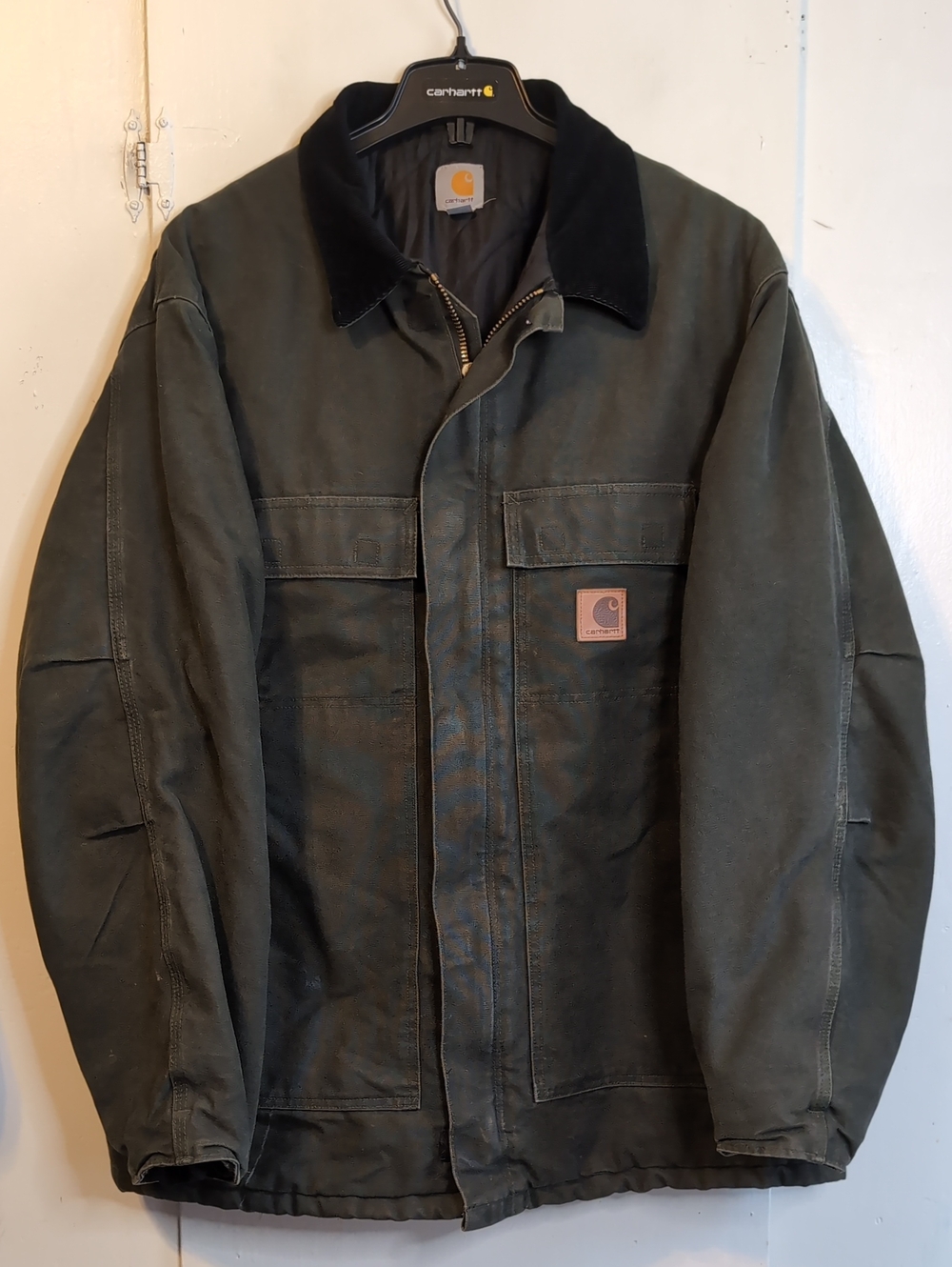 Carhartt C26 Moss Collared Quilt Lined Chore Coat mens XXLT